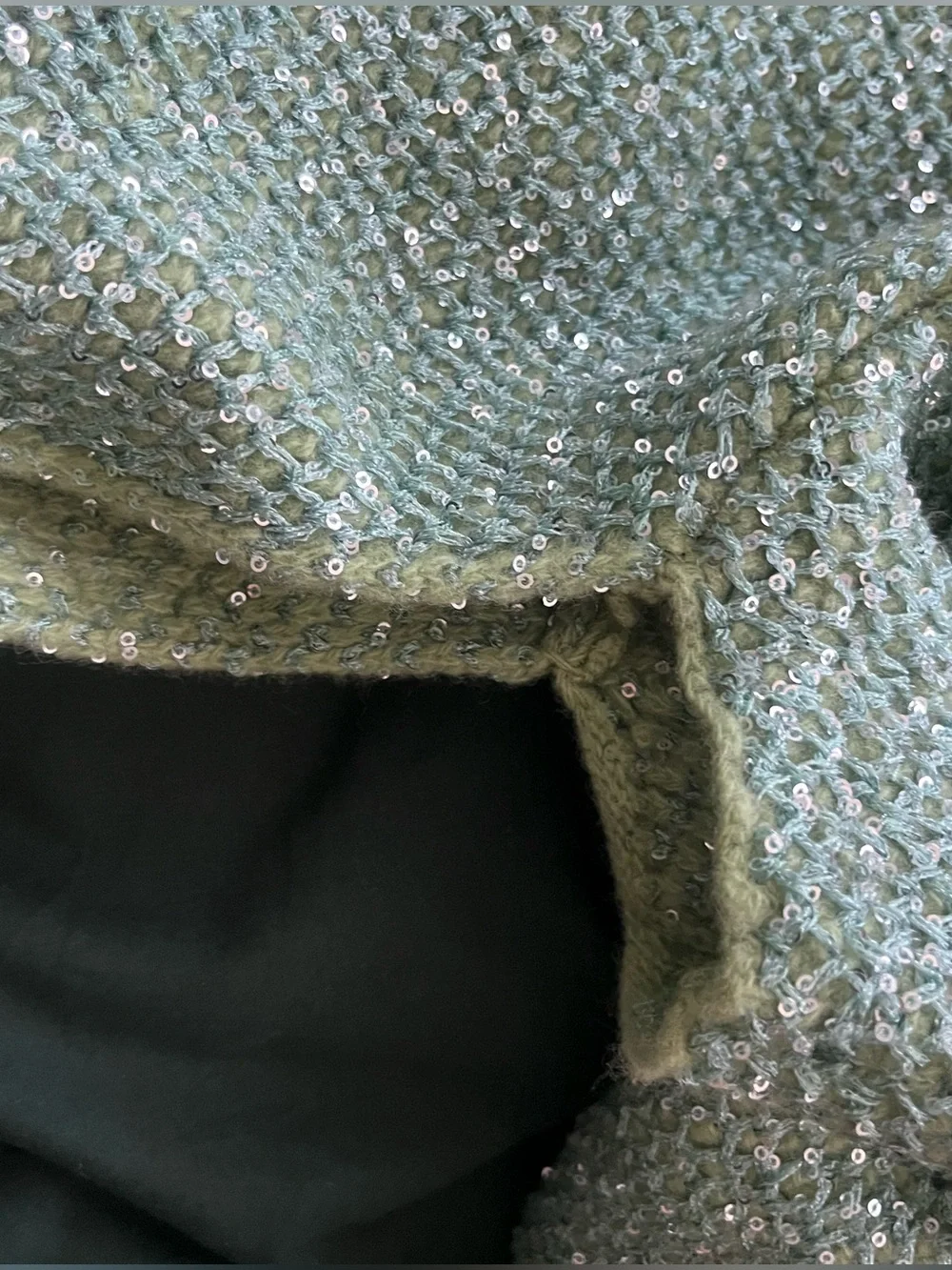 Stella McCartney Sequined Wool-Blend Mini Sweater Dress Light Green size Large
